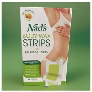 NAD'S BODY‎ WAX STRIPS Normal Skin Waxing Bikini Underarms Legs 24 STRIPS New